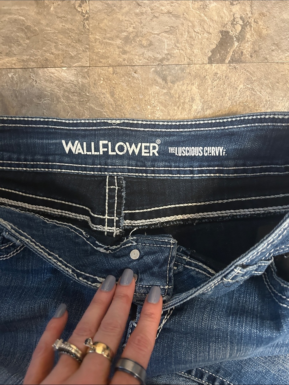 Wallflower Women's Dark Wash Bootcut Jeans - Picture 4 of 5